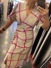 draped linen pink