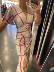 draped linen pink
