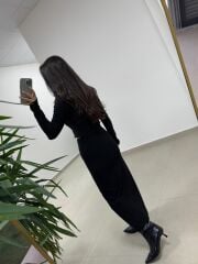 Mz 22159 Siyah Fermuar Detaylı Fitilli Takım