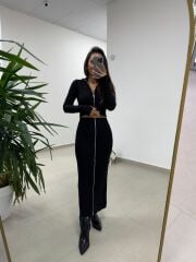 Mz 22159 Siyah Fermuar Detaylı Fitilli Takım