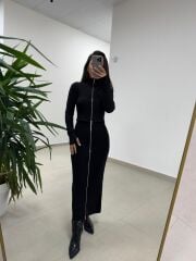 Mz 22159 Siyah Fermuar Detaylı Fitilli Takım