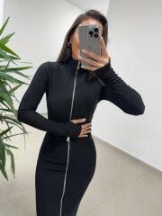 Mz 22159 Siyah Fermuar Detaylı Fitilli Takım