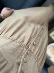 Sg Pamuk Keten Camel Elbise