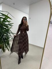 Mz 22778 Şerit Geçişli A.Kahve Etek