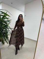 Mz 22778 Şerit Geçişli A.Kahve Etek