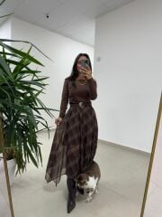 Mz 22778 Şerit Geçişli A.Kahve Etek