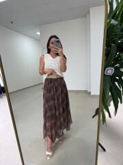 Mz 22778 Şerit Geçişli A.Kahve Etek