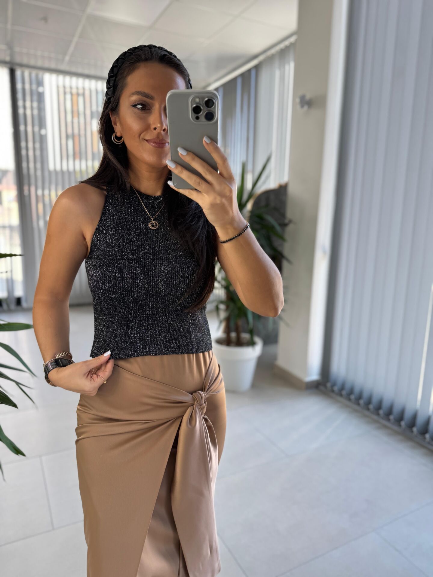 Zr Siyah Simli Triko Bluz