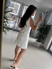 Bb 30062 Ekru Gold Düğmeli Denim Elbise