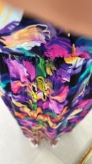 My 3154 Pembe Mor Geçişli Elbise