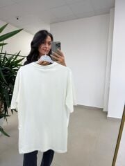 Ml 8979 Bisiklet Yaka Kısa Kollu Beyaz Tişört