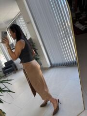 Gk Kruvaze Bağlamalı Bal köpüğü Saten Etek