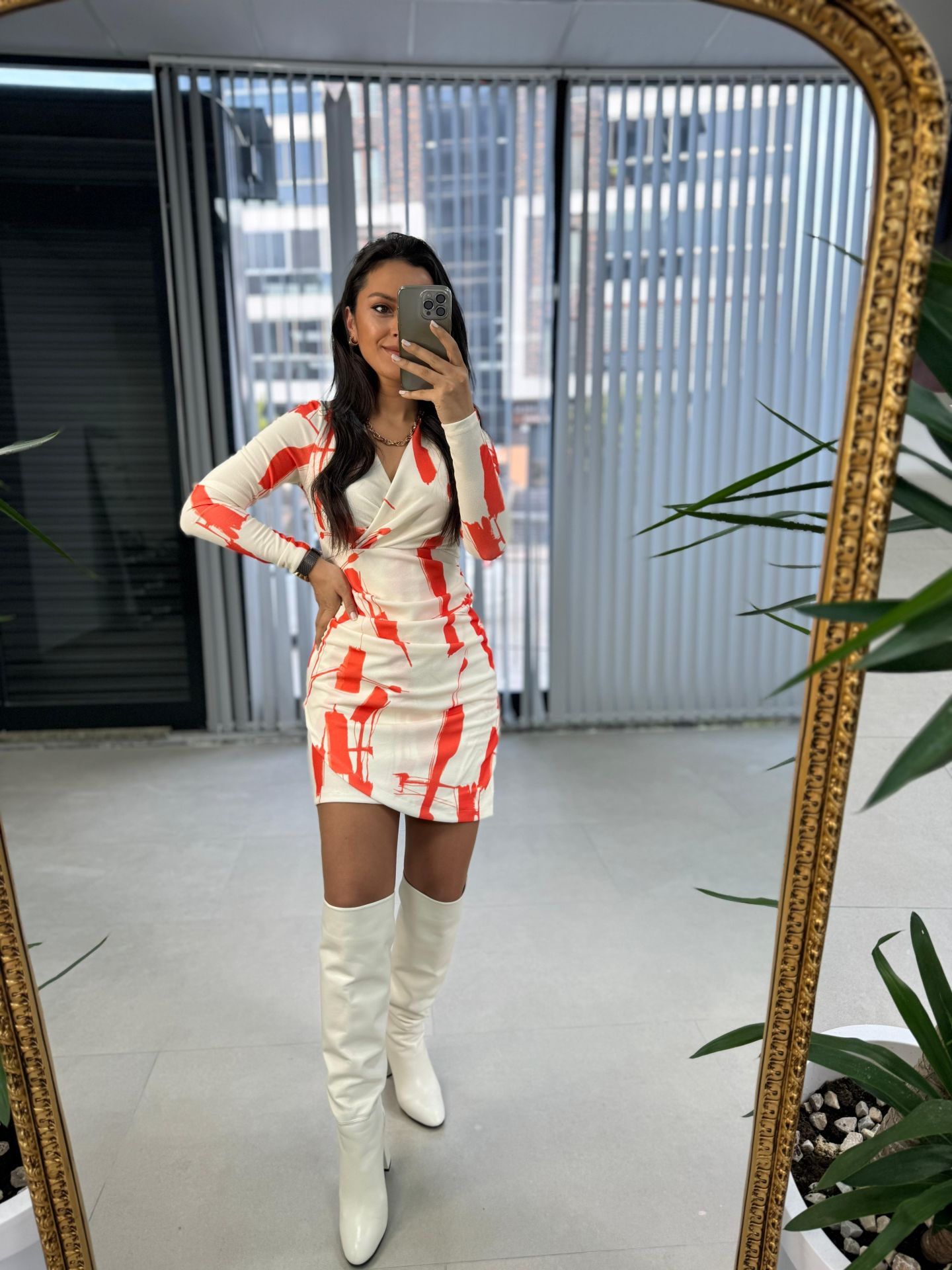 My Orange Wrap Pencil Dress