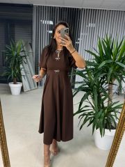 My 3578 Bow Brooch Light Brown Dress