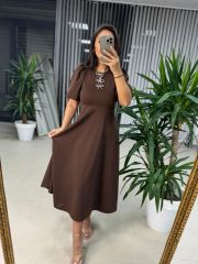 My 3578 Bow Brooch Light Brown Dress