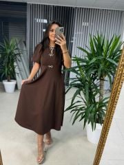 My 3578 Bow Brooch Light Brown Dress