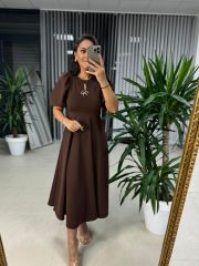 My 3578 Bow Brooch Light Brown Dress