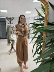 Kd 7829 Paça Pensli Kahve Çizgili Tasarım Takım