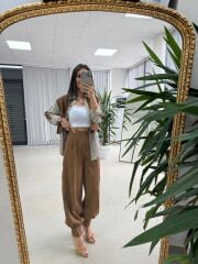 Kd 7829 Paça Pensli Kahve Çizgili Tasarım Takım