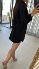 Gabardin Siyah Gömlek Ceket
