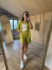 Zr floş keten ikili fıstık takım