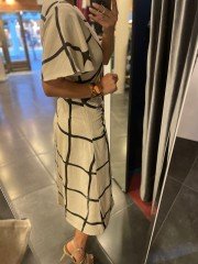 Drape siyah keten