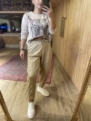 Balköpüğü deri görünümlü  şalvar