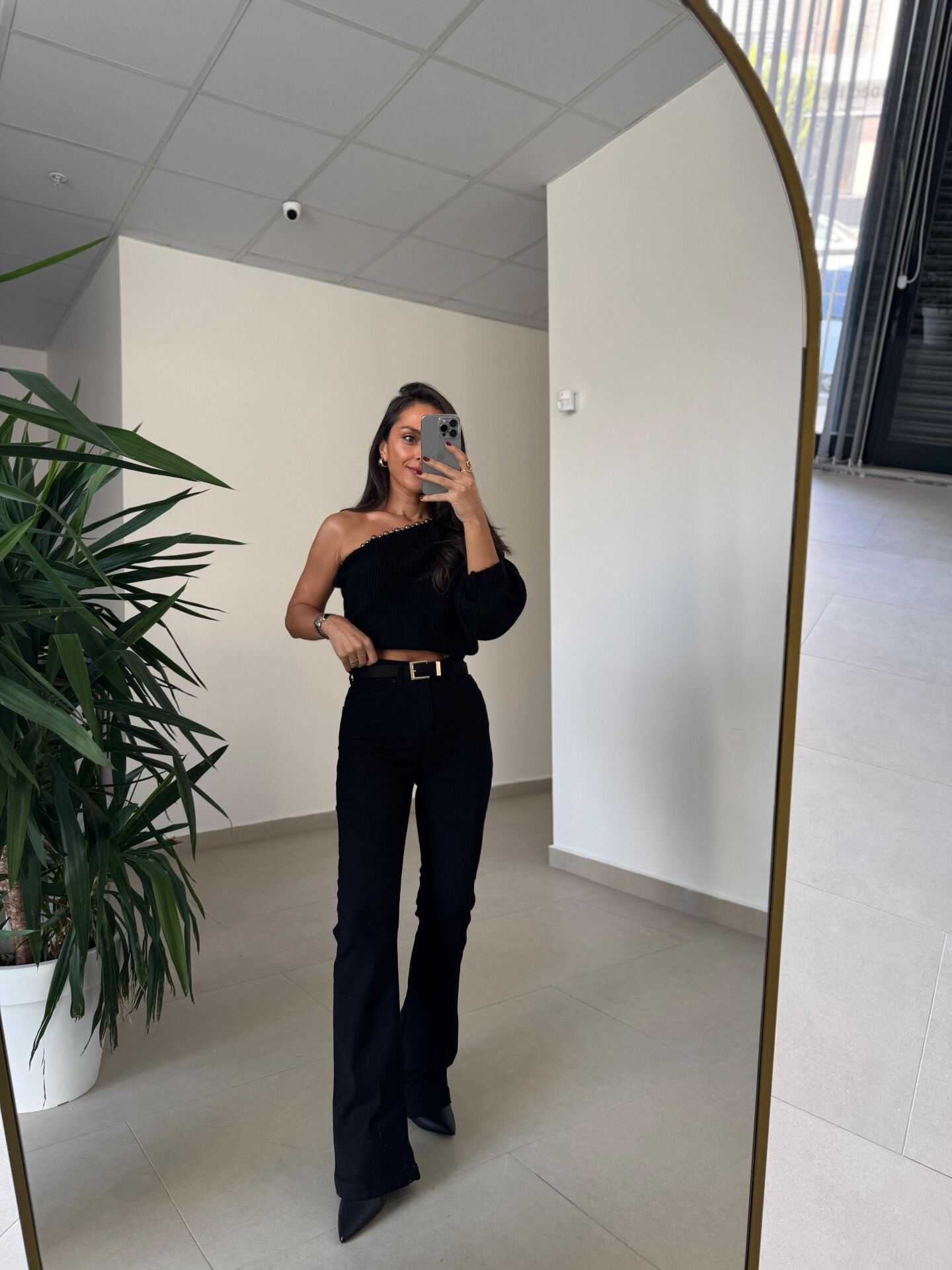 Spt 2023 Siyah İspanyol Paça Pantolon