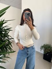 Po 2612 Gold Çıt Çıtlı Ekru Triko