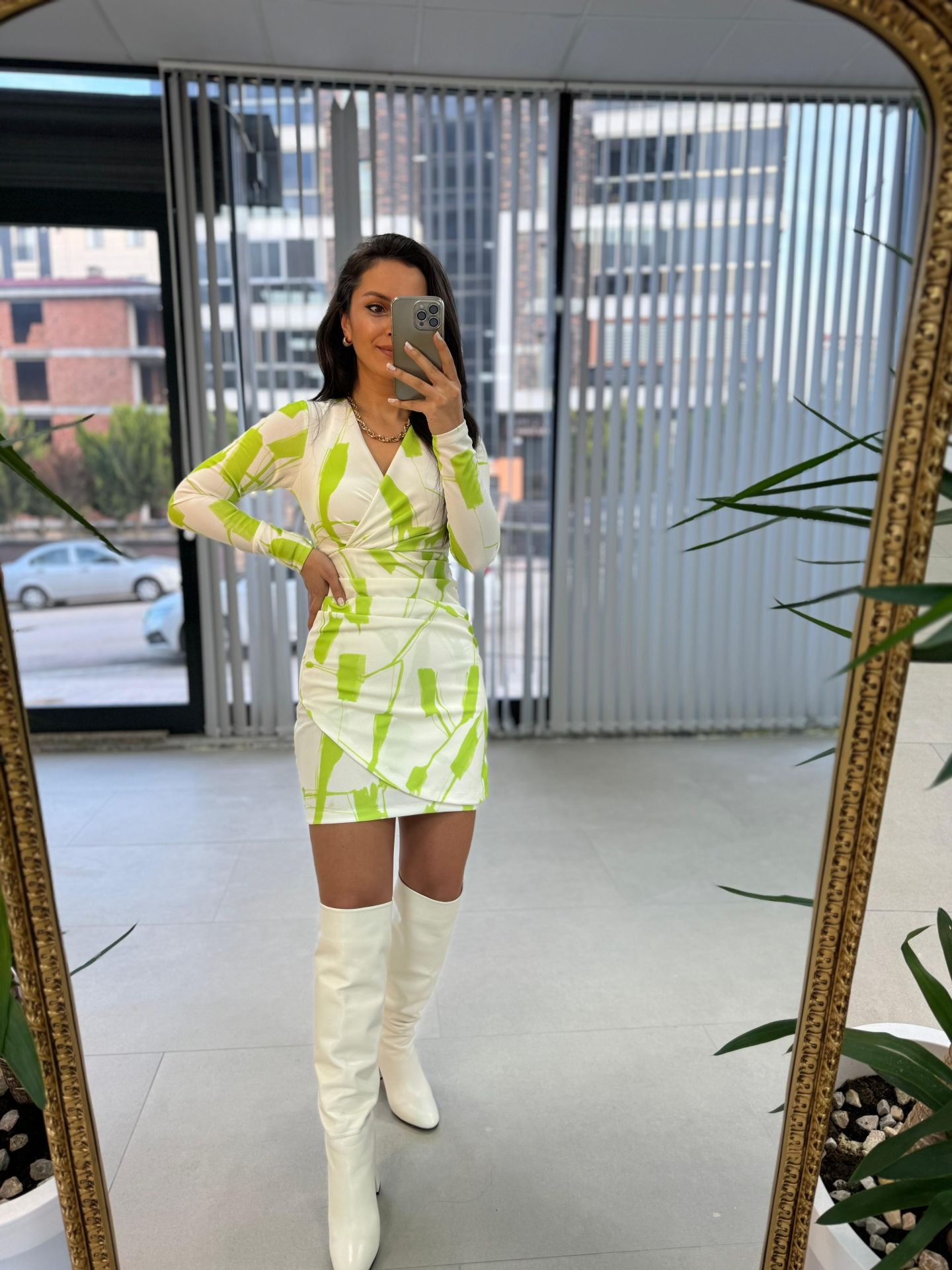 My Pistachio Green Wrap Pencil Dress