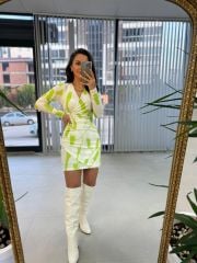 My Fıstık Yeşili Anvelop Kalem Elbise