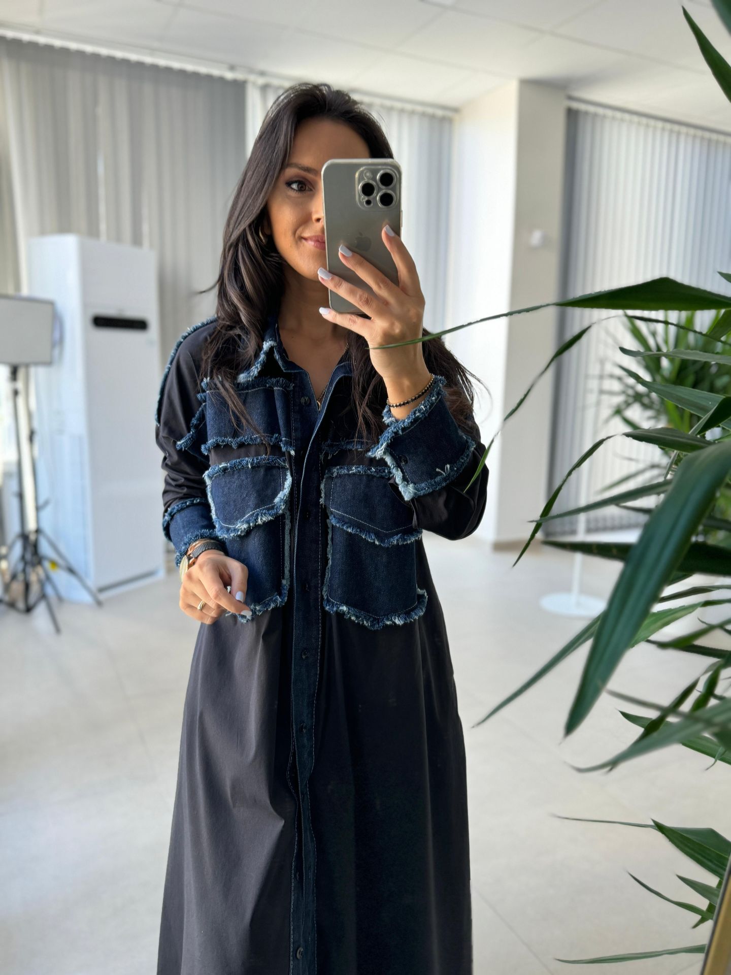 Dr 8144 Laci Denim Gömlek Elbise