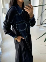 Dr 8144 Laci Denim Gömlek Elbise