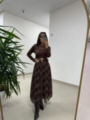 Mz 22800 Kayık Yaka A. Kahve Bluz