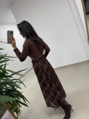 Mz 22800 Kayık Yaka A. Kahve Bluz