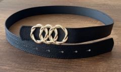 7870 Halka Geçişli Gold Siyah Kemer