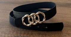 7870 Halka Geçişli Gold Siyah Kemer