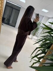 Nx 7166 Kraşlı Kahve Ceket Pantolon Takım