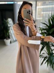 Dr 8161 Gömlek Yaka Detaylı Kahve Modal Elbise