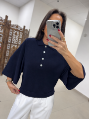 Po 2855 Laci Geniş Kollu Polo Yaka Triko