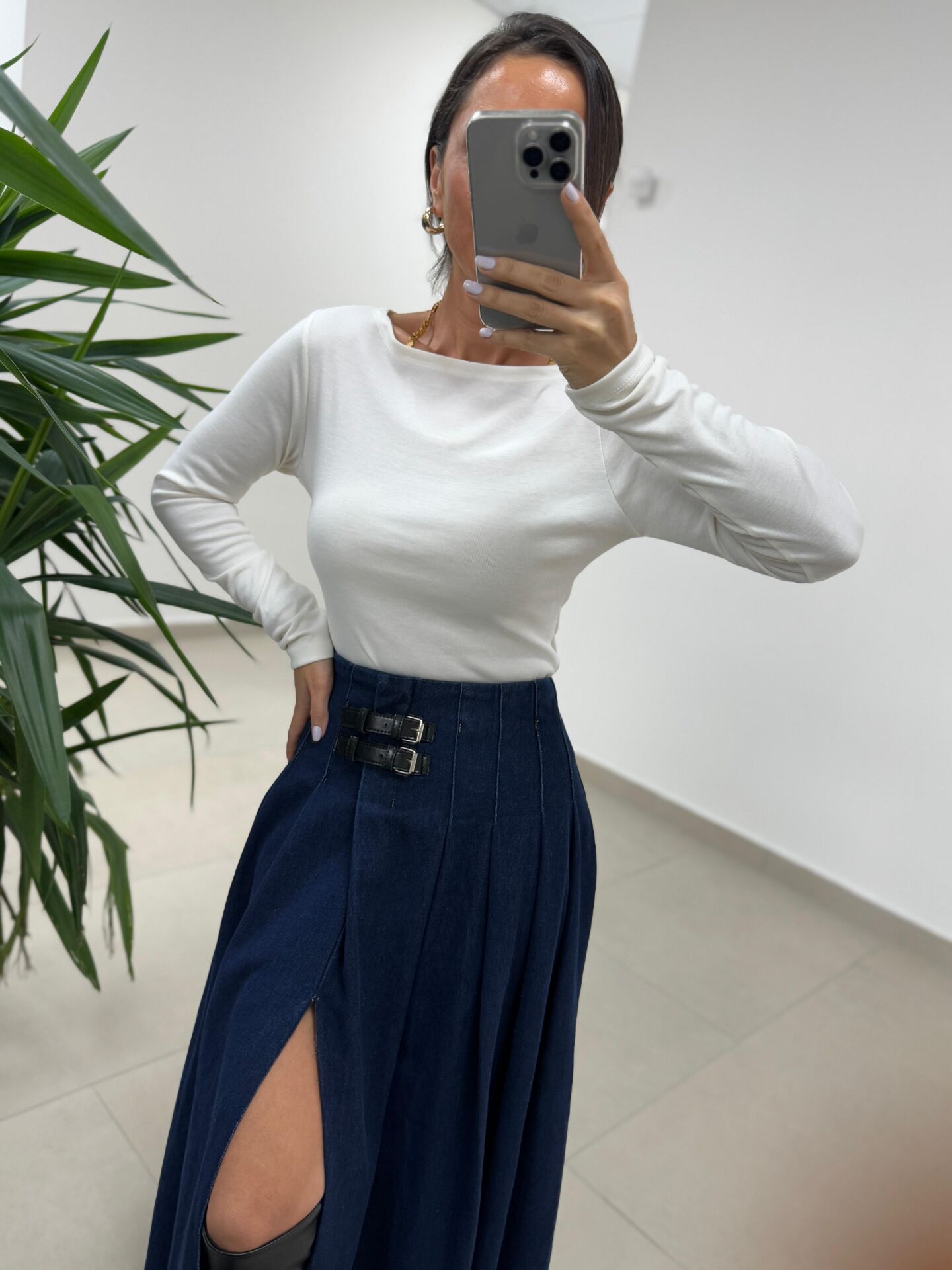 Mz 22800 Kayık Yaka Ekru Bluz