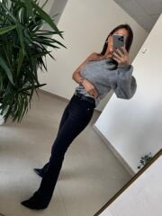 Nn 4433 Tek Omuz Boncuk Detaylı Gri Triko Kazak