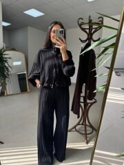 Nx 7166 Kraşlı Siyah Ceket Pantolon Takım