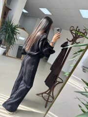 Nx 7166 Kraşlı Siyah Ceket Pantolon Takım