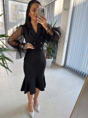 Mc 5714 Düğmeli Ceket elbise