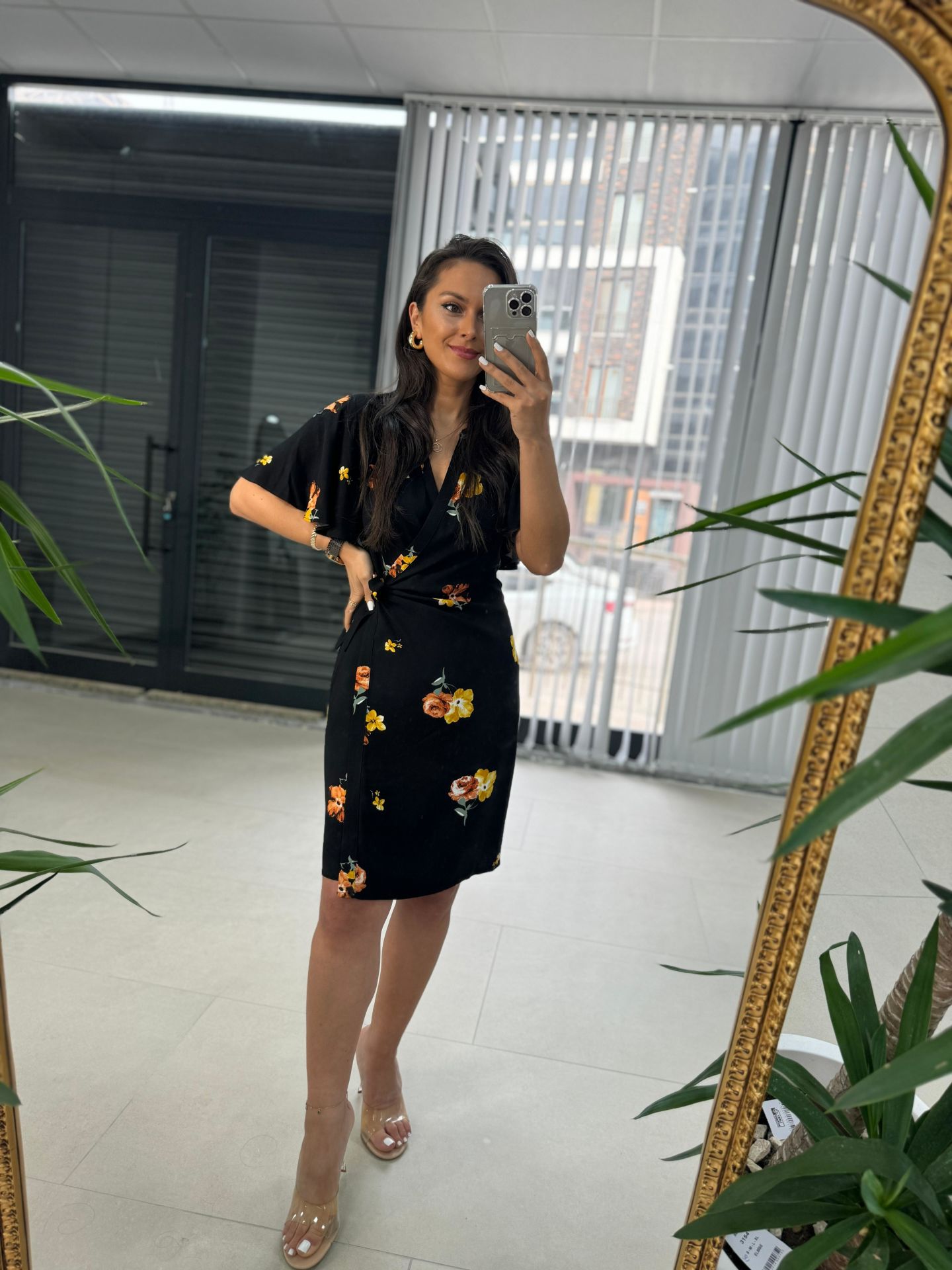 Mc 5865 Double Breasted Floral Viscose Dress