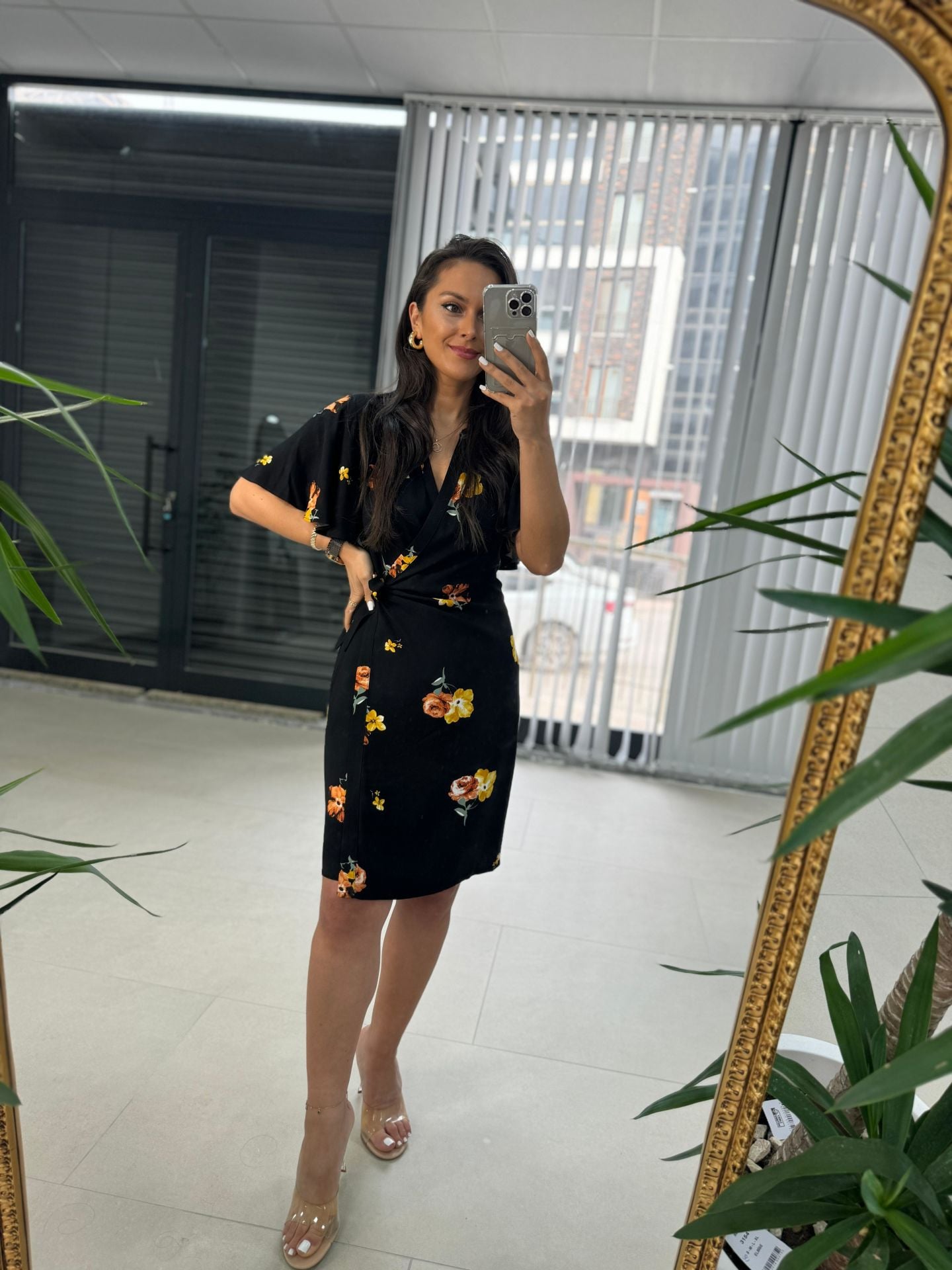 Mc 5865 Kruvaze Çiçekli Viskon Elbise