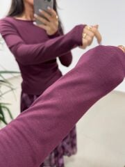 Mz 22800 Kayık Yaka Mürdüm Bluz