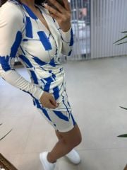 Mein Saks Wickel-Bleistiftkleid