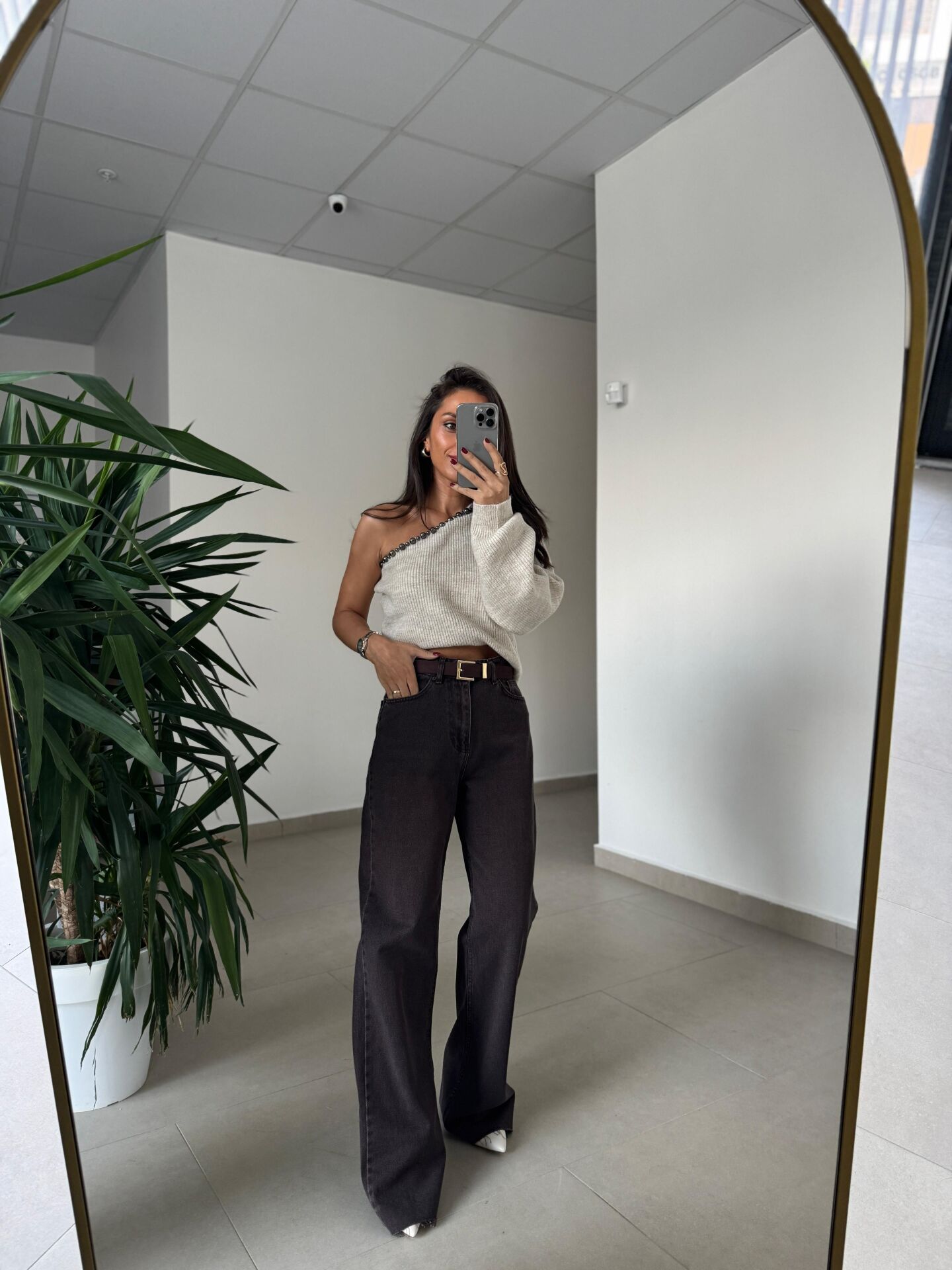 Spt 1077 Palazzo Kahve  Denim Pantolon